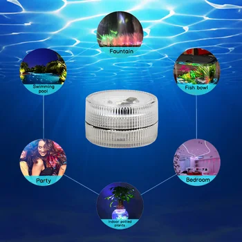 Akumulatora IP68 LED RGB Zemūdens Gaismas Ūdensizturīgs Tālvadības Baseins Nakts Lampas Apdare Puse, Kāzas, Svētku Svinības