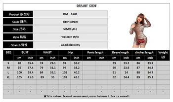 Adogirl Tiger Stripe Drukāt Sievietes Sexy Playsuit 2020. Gadam Pavasara Augstas Kaklu Garām Piedurknēm Šorti Jumpsuit Nakts Klubs Vājš Romper Visiem