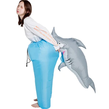 Haizivs Suns Bitu Bikses Piepūšamās Cosplay kostīmu Smieklīgi Gaisa Uzspridzināt Uzvalks Puse tērpu, Masku Halloween Kostīms Pieaugušajiem