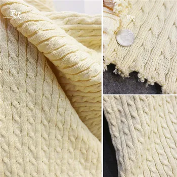 50cm*100cm/gabals Trikotāžas džemperis audumu, vilnas cepure vērpjot virves dimanta audumu dizainers