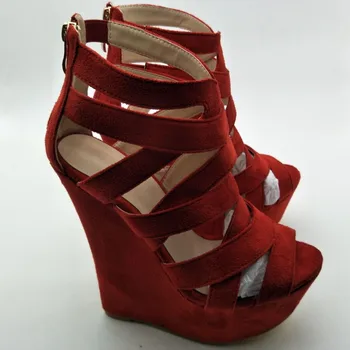 SHOFOO kurpes,Modes jaunums sieviešu kurpes, kašmira, ādas, apmēram 14,5 cm-platformas sandales sieviešu sandales.IZMĒRS:34-45
