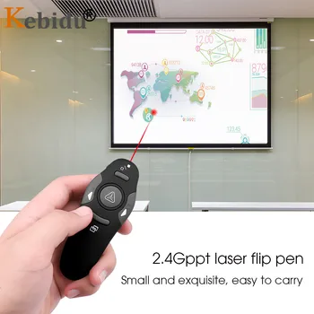 KEBIDU 2.4 GHz Wireless Presenter ar Sarkanu Lāzera Pointers Pildspalva USB RF Tālvadības Lapu Pāršķiršanai PPT Prezentāciju programmā Powerpoint