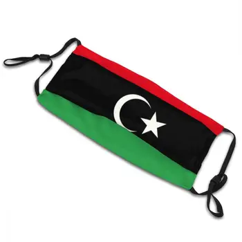 Mazgājams Unisex Pieaugušo Lībijas Karoga Mutes, Sejas Maska Anti Putekļu Aizsardzības Vāks, Respiratori Muti Purns