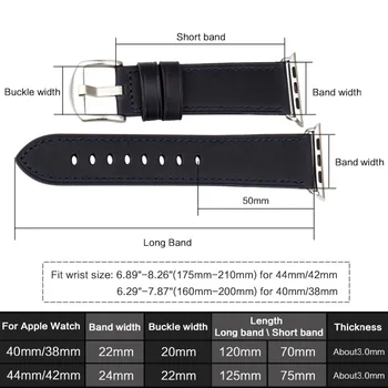 MAIKES Piederumi Īstas Ādas Aproces iwatch Band 42mm 38mm Watchband Apple Pulksteņu Siksniņas 44mm 40mm Series 4 - 1