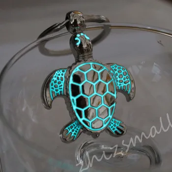 Aizrautīgs jūras bruņurupucis keychain Bruņurupucis keychain, bruņurupuča bruņas, atslēgu gredzens, kas SPĪD TUMSĀ Gaismas keychain Kuloni