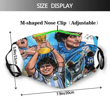 Zīmola maradona Elpojošs maska, hip hop ladies/mens Filtrs putekļu maska Diego Armando Maradona 86 zēni/meitenes Tušas