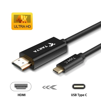 USB C HDMI-saderīgam kabeļa adapteris 4K 1080P 60HZ c Tipa HDMI-savietojams 2.0 kabelis Macbook Huawei Mate10 Sumsang S8