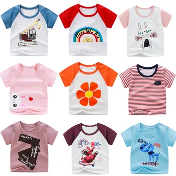 Modes Apģērbi Bērnu T-krekls Bērniem ar Īsām Piedurknēm Krekls Meitenes Zēni Top Zēnu Apģērbi no Kokvilnas Meiteņu T-krekls Puiku Vasaras Kreklu