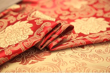 Sarkanā klasiskā 3D žakarda brokāta auduma kleita spilvens segums aizkaru, galdautu raibs apdare diy audums