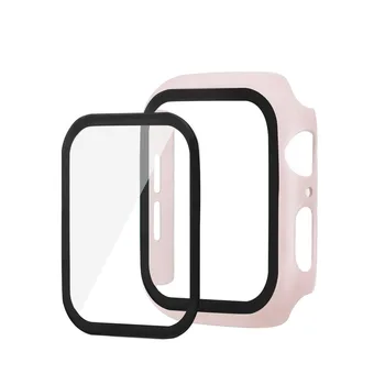Pilna Ekrāna Aizsargs Vāks+Rūdīts Plēves Stikla Gadījumā ar Apple Skatīties 42mm 44mm 38mm 40mm Par IWatch Series 5 4 3 2 1 Rāmis Shell