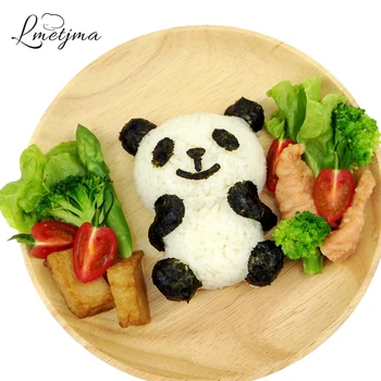 LMETJMA 4 in 1 Bērnu Panda Suši Pelējuma DIY Panda Rīsu Pelējuma Plastmasas Sviestmaižu Kuteris Kūka Maizes Grauzdiņš Pelējuma Maker KC0819-1