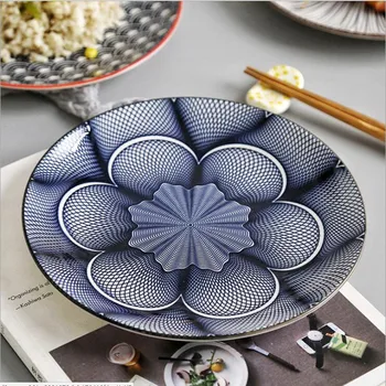 4gab /Set 20cm galda ģeometrija galda piederumi keramikas Vakariņas Plāksnes trauku, porcelāna deserta šķīvja dinnerware kūka plate