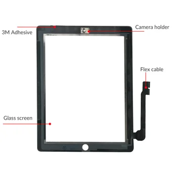 Touch Screen iPad ３ A1416 A1430 A1403 Touch Ekrānu Nomaiņa Digitizer Sensors Stikla Paneli Uz Jauno iPad Ārējais LCD