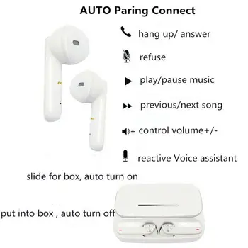 BE36 Stereo Kanāls Trokšņa Slāpēšanas Mini Ergonomisks Ausī Ar Uzlādes Lodziņā divu Mikrofonu Bezvadu Austiņas Bluetooth 5.0
