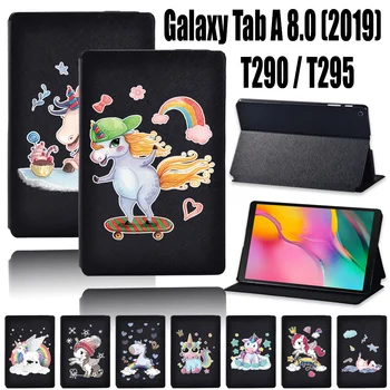 Tablet Case for Samsung Galaxy Tab T290/T295 (2019) 8.0 Collu Gudrs Unicorn Karikatūra Modelis Sērija Aizsardzības pārklājums + Stylus