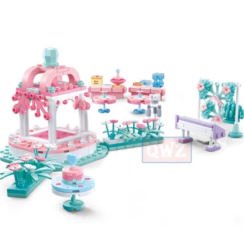 Pilsēta, Kāzu Auto Meitene Draugiem Romantisku Kāzu DIY Modeli, Celtniecības Bloki, Ķieģeļi Princese Rotaļlietas Bērniem Fairtale Dāvanas
