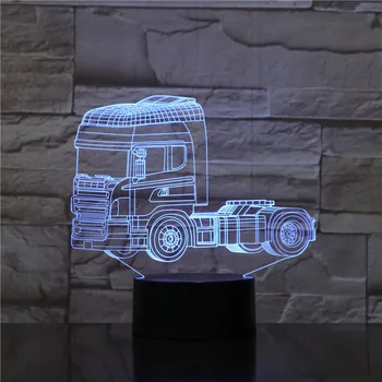 3D Lampas Kravas automobiļa Vadītājs Diezgan Klāt Bērni Krāsa Mainās ar Tālvadības Labākā Apdare Bērniem Led Nakts Gaismas Lampas