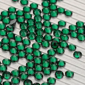 Tumši Zaļa FlatBack Stikla Rhinestones Nav Labojumfailu Nail Art Rotājumi