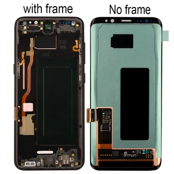 Oriģināls Amoled LCD + rāmis SAMSUNG Galaxy S8 Displejs G950 G950F Displejs S8 Plus G955 G955F Touch Screen Remonta Daļas