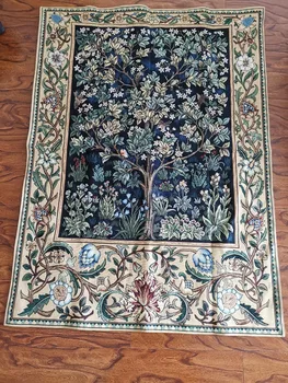 William morris blue tree of life 140*107cm antikvariāts, tekstila dekoratīvās Belgiu sienas karājas gobelēns mājas dekoratīvā gobelēns