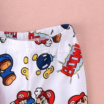 Baby Zēni Toddler Kokvilnas 2PCS Set O-veida kakla garām piedurknēm Super Mario Karikatūra Izdrukāt Bebe Sleepwear Naktsveļu Pidžamas Komplekts ikdienas 1-7Y