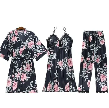 Lady Viskozes Vaļīgas Drēbes Kimono Kleita Black Soft Naktskrekls Sleepwear Gadījuma Miega Krekls Nightdress Ar Jostu Lounge Nightshirt
