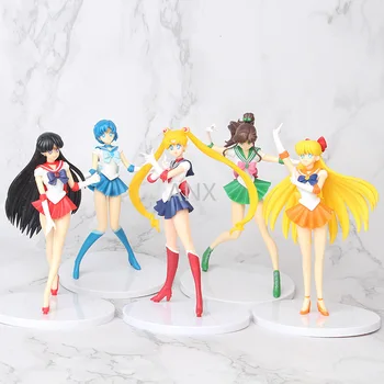 18 cm Sailor Moon Attēls Tsukino Usagi Dzīvsudraba Marsu, Venēra, Jupiters Chibiusa Meiou Setsuna Kaiou Attēls Kūka Rotājumi PVC Modelis