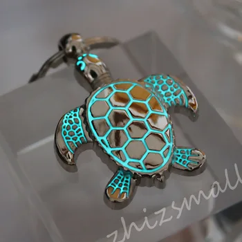 Aizrautīgs jūras bruņurupucis keychain Bruņurupucis keychain, bruņurupuča bruņas, atslēgu gredzens, kas SPĪD TUMSĀ Gaismas keychain Kuloni