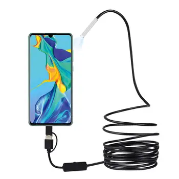 USB Type C Endoskopu 3 In1 3.9 mm Caurule Endoskopu Čūska Pārbaudes Kameras Ip67 Waterproof darbības Joma 6 Led Android PC, Viedtālrunis