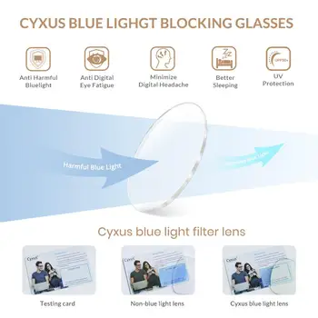 Cyxus Zilā Gaisma Pretbloķēšanas Brilles Acu Nostiepes Skaidrs, Objektīvs Korejas Laukumā Unisex Vīriešu Sieviešu Datora Briļļu 8080