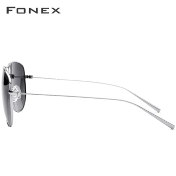FONEX B Titāna Polarizētās Saulesbrilles, Vīriešu Elastīgs Ultravieglajiem Saules Brilles Sievietēm ar Spoguļstikla Slīpums Lēcu 3001