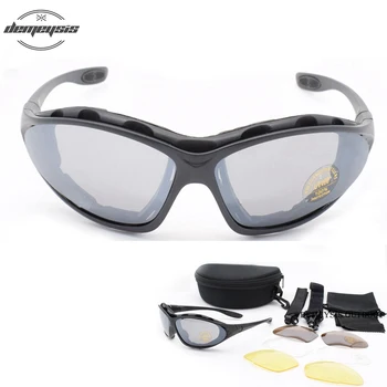 4 objektīvs C4 Sporta Taktiskās Vīriešiem Šaušanas Brilles Airsoft Brilles Tuvredzība rāmis Taktiskās Brilles par tūrisma pārgājieni, riteņbraukšana brilles