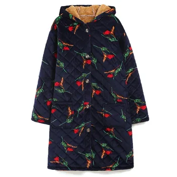 Ziemas, Jaunas Flaneļa Homewear Intīmas Apakšveļa Kimono Drēbes Sleepwear Kapuci Vecā Dāma Naktsveļu Siltu Mājas Apģērbu Naktskrekls