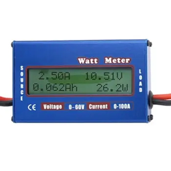 JAUNS 1gb Digitālo Wattmeter Augstas precizitātes uzlādes Mērītājs DC 60V 100.A RC Watt Skaitītāju Pārbaudītājs Līdzsvaru Spriegumu, Akumulatora Jaudas Analizators T