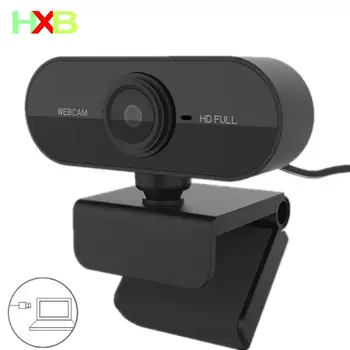 HXB Full HD Webcam 1080P Web Cam Mini Web Kameras Video USB Mikrofons, Grozāms 360 Gamer WebCan Par DATORU, Dators, Laptop, Notebook