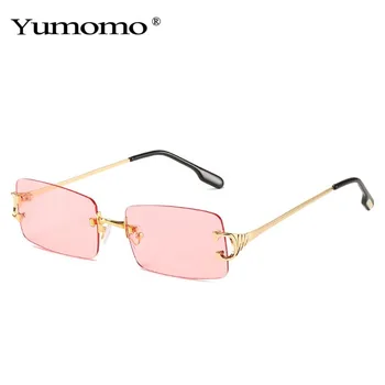 Ir 2021. bez apmales Taisnstūrī, Saulesbrilles Sieviešu Braukšanas Saules Brilles Vīriešiem Bezrāmju Toņos Konfektes Krāsu Modes Brilles UV400