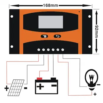 20/30A Saules Enerģijas Kontrolieris LCD Dual USB Saules baterijas Panelis Maksas Regulators