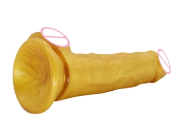 FAAK jaunpienācēji, silikona zelta Reālistisks Dildo Sieviešu Masturbācija piesūcekni Dzimumlocekļa Viltus Lesbiešu Pieaugušo Erotiska produkti